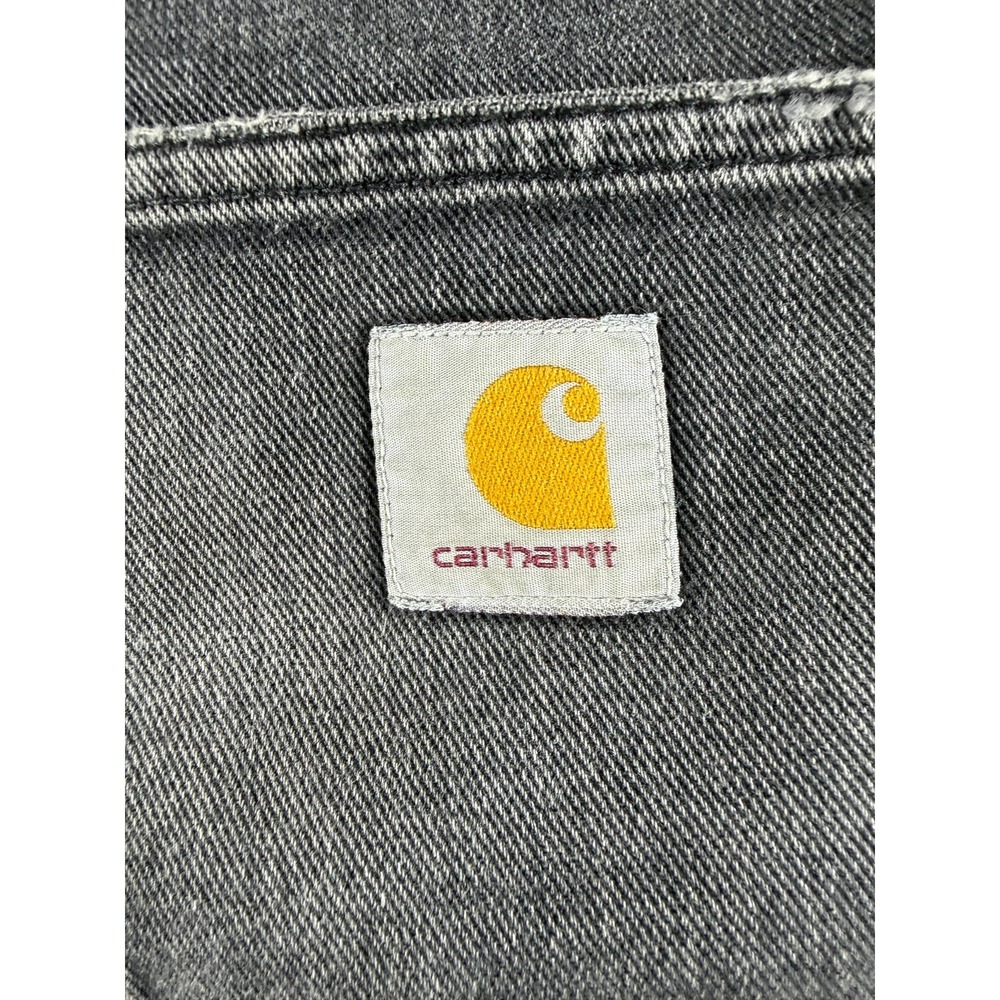 Carhartt WIP Newel Pant Size 30x28 Mens Tapered Leg Button Fly Denim Jeans Black - Picture 8 of 9